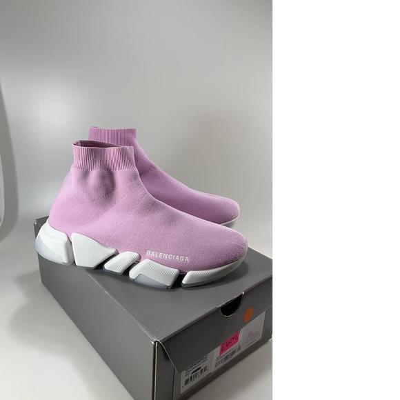 women's Recycled pink Knit Speed 2.0 Stretch Sock Sneakers E604 - Picture 2 of 12